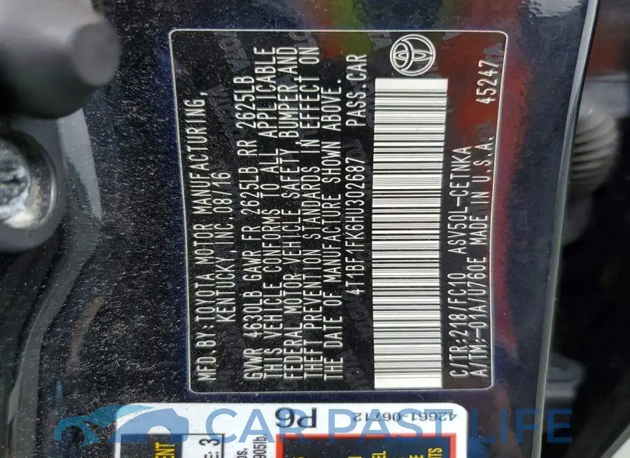 4T1BF1FK6HU302687# 13
