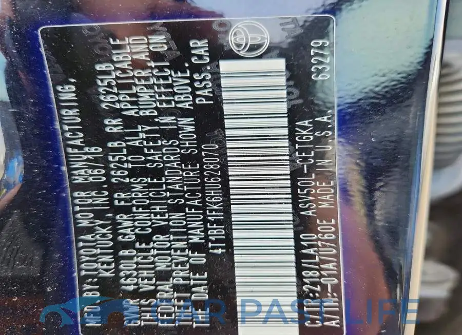 4T1BF1FK6HU628070# 13
