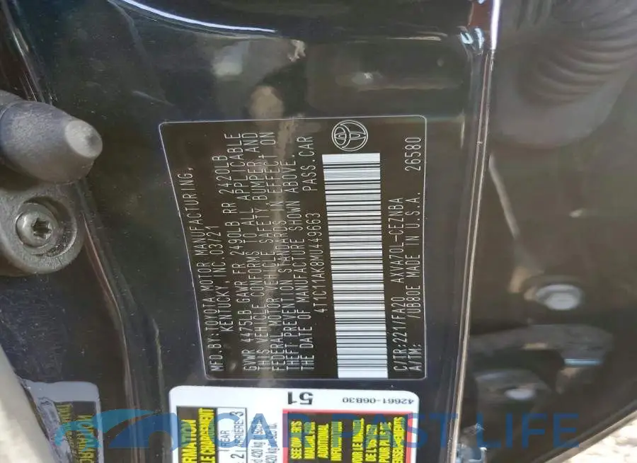 4T1C11AK8MU449663# 12