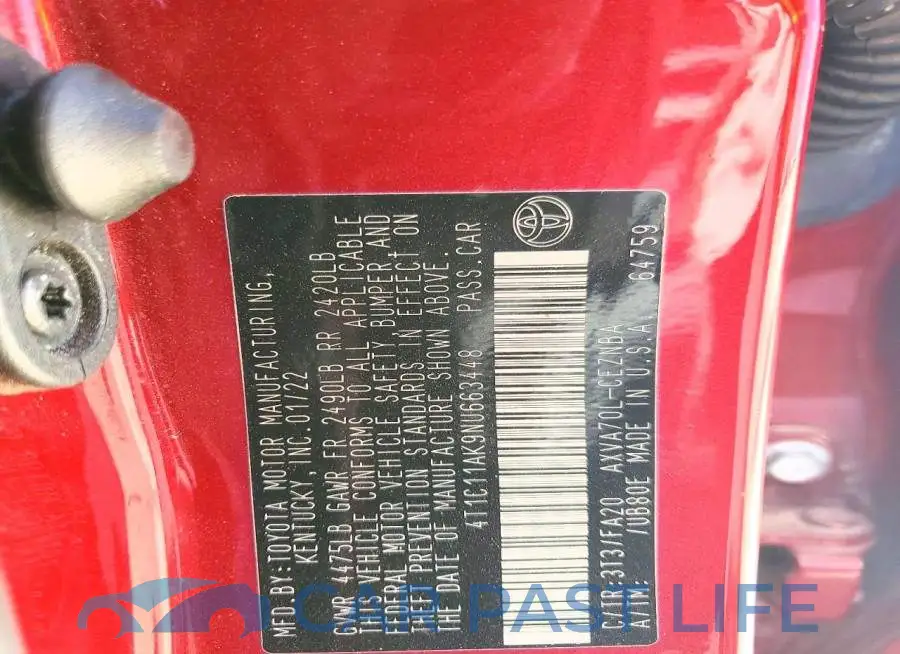 4T1C11AK9NU663448# 12