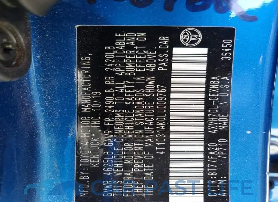 4T1C31AK0LU009767# 12