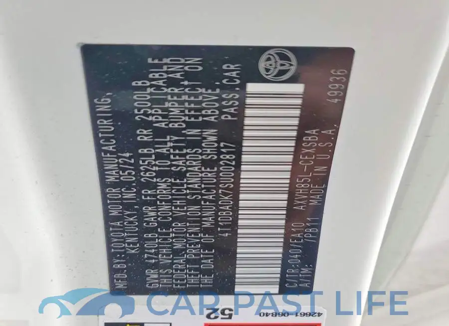 4T1DBADK7SU002817# 13