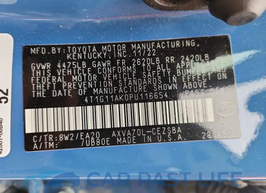 4T1G11AK0PU116654# 12