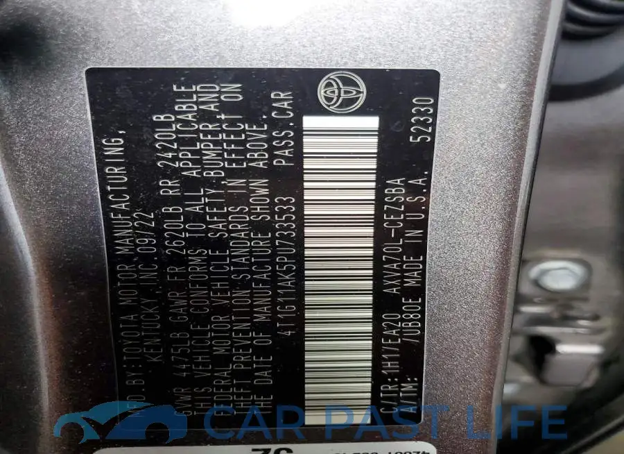 4T1G11AK5PU733533# 12