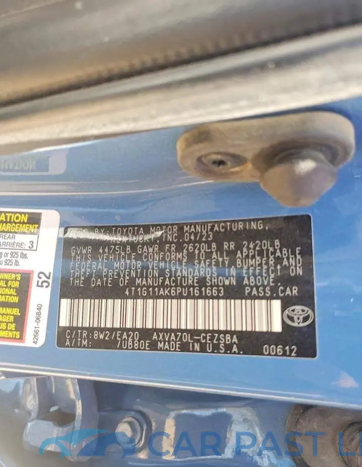 4T1G11AK6PU161663# 12