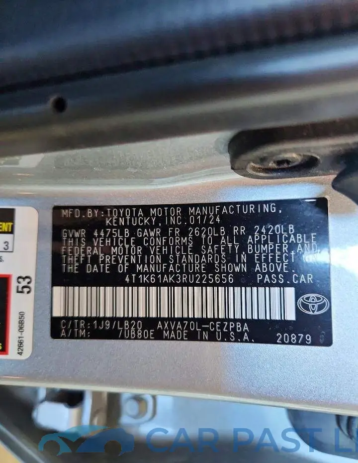 4T1K61AK3RU225656# 12