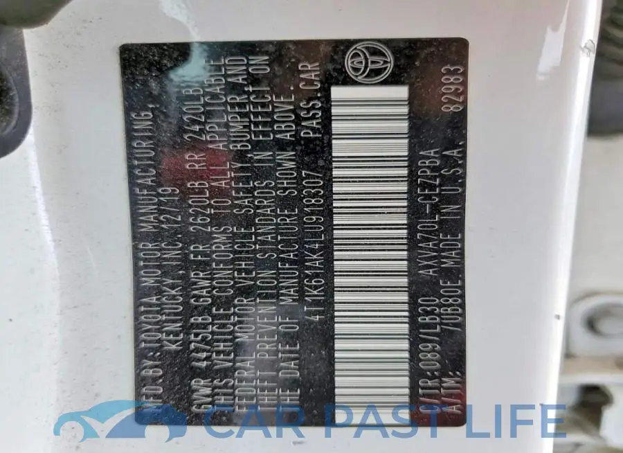 4T1K61AK4LU918307# 12