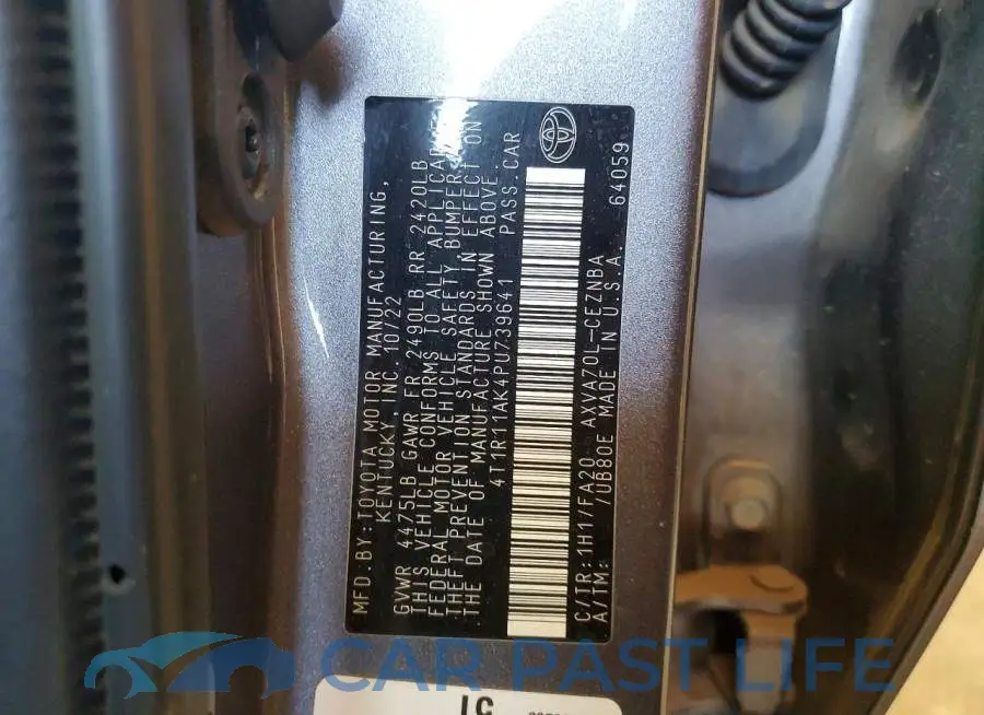 4T1R11AK4PU739641# 13