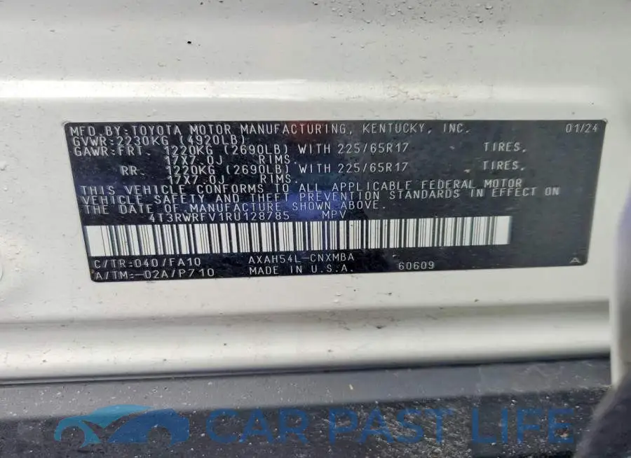 4T3RWRFV1RU128785# 13