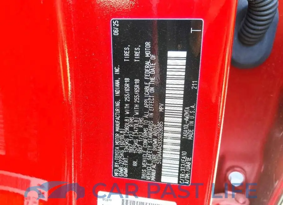 5TDAAAA5XSS029085# 13