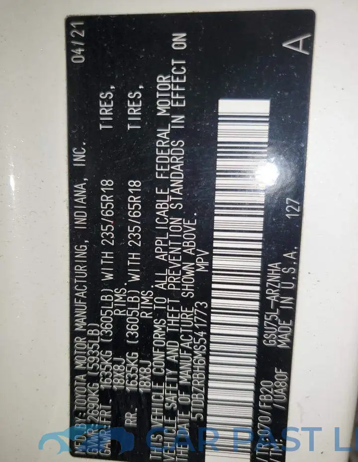 5TDBZRBH6MS541773# 13