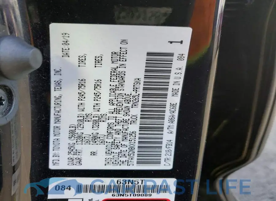 5TFAX5GN8KX151256# 12