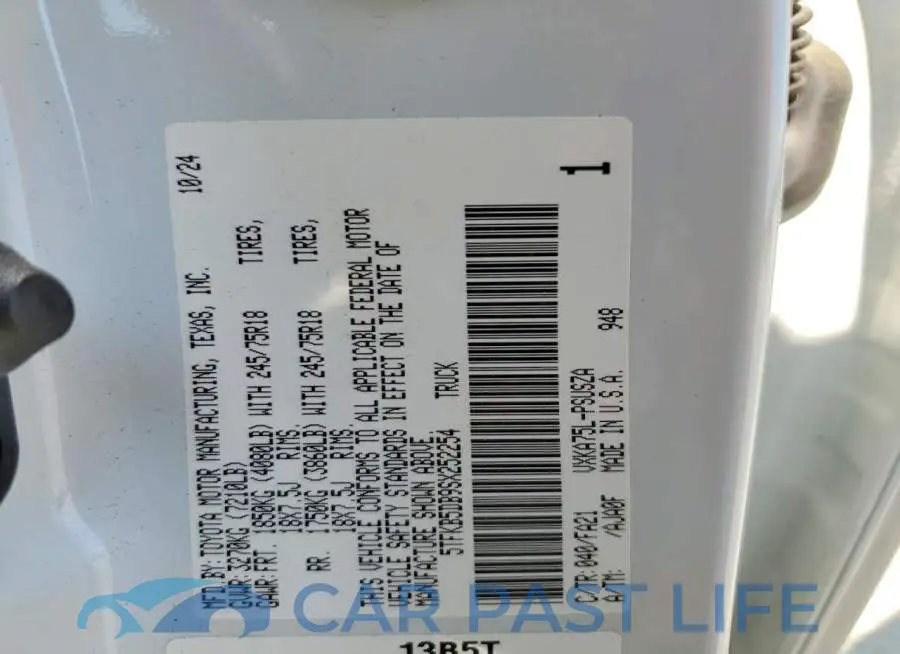 5TFKB5DB9SX252254# 12