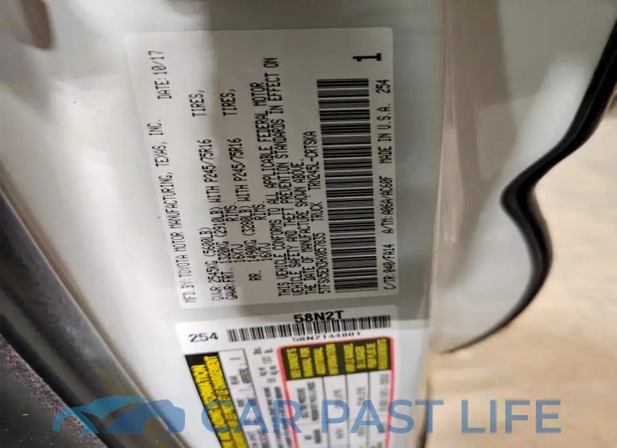 5TFSX5EN3HX057835# 12