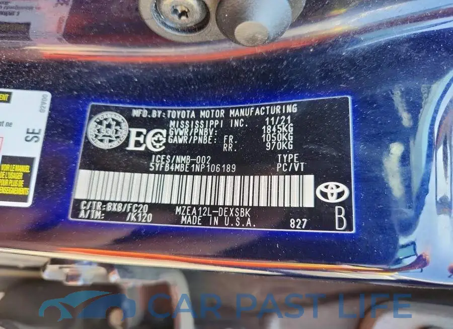 5YFB4MBE1NP106189# 12