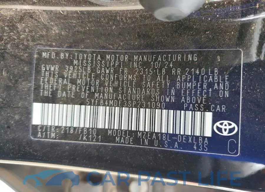 5YFB4MDE3SP231090# 12