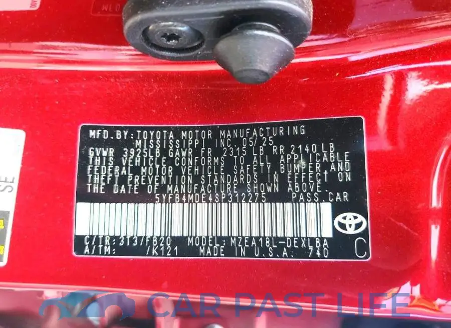 5YFB4MDE4SP312275# 12