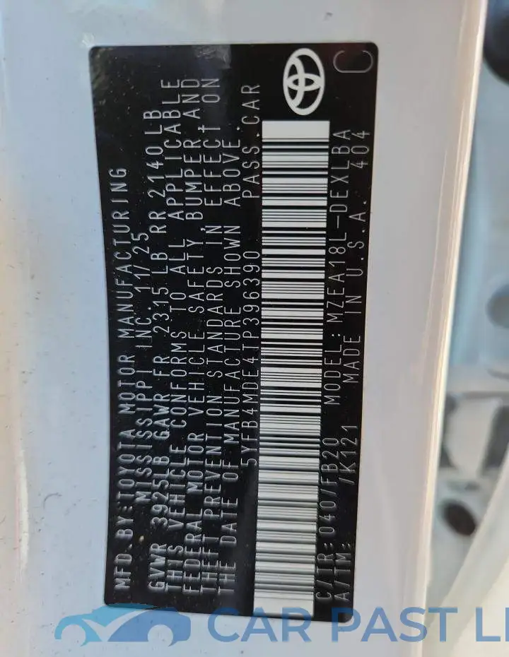 5YFB4MDE4TP396390# 13