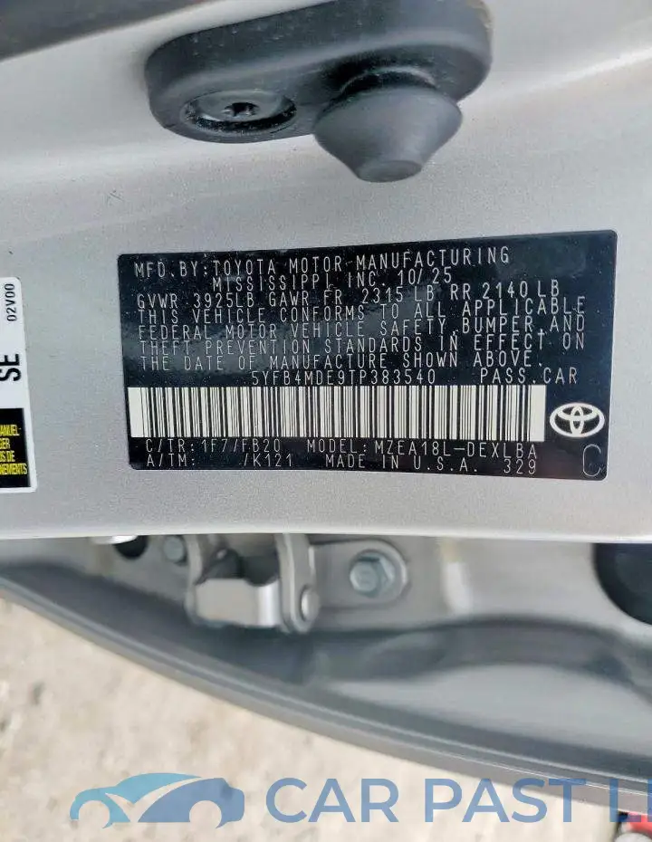 5YFB4MDE9TP383540# 12