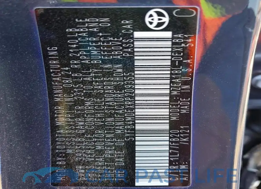 5YFB4MDEXRP209355# 12