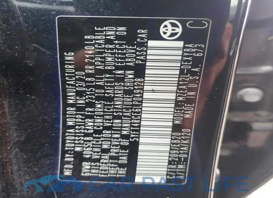 5YFT4RCE6LP049128# 12