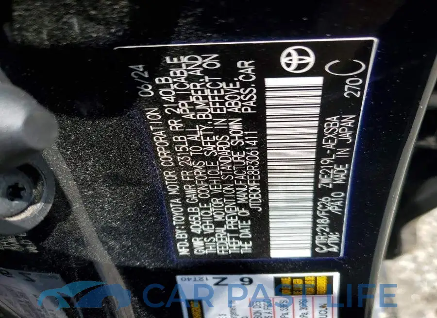 JTDBCMFE8R3061411# 12