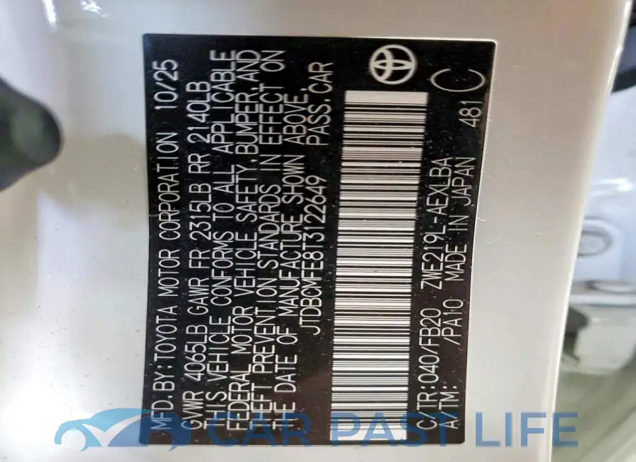 JTDBCMFE8T3122649# 12