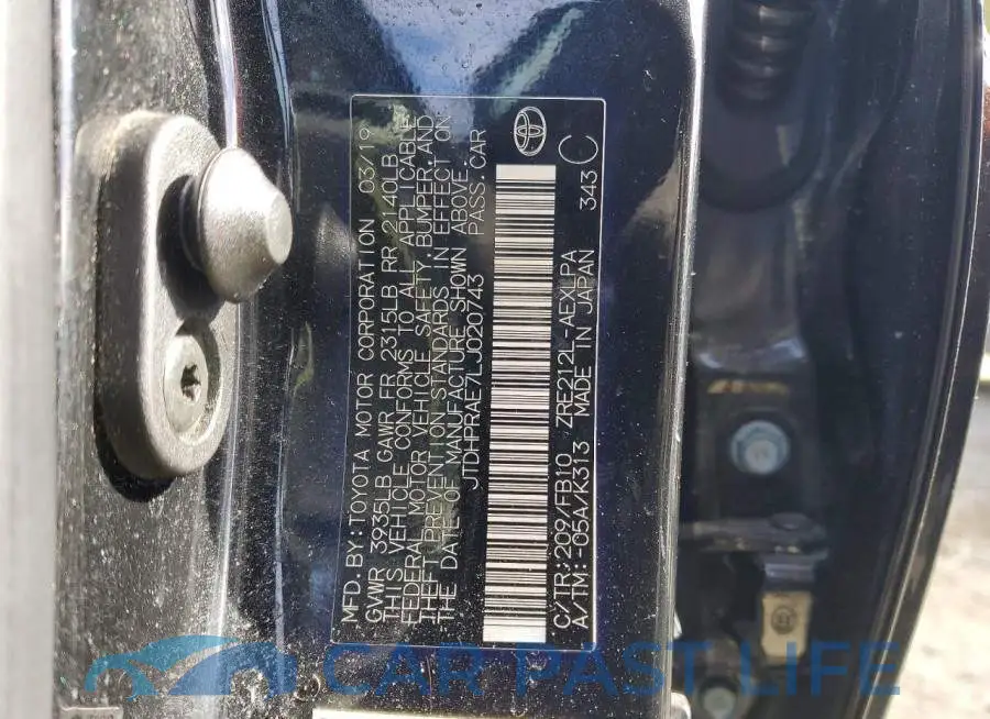 JTDHPRAE7LJ020743# 12