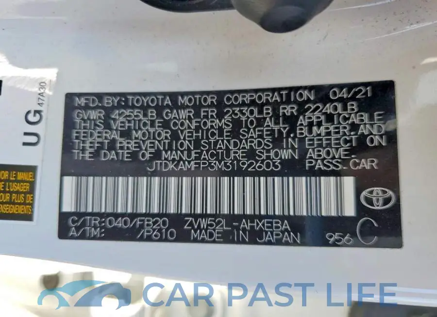 JTDKAMFP3M3192603# 13
