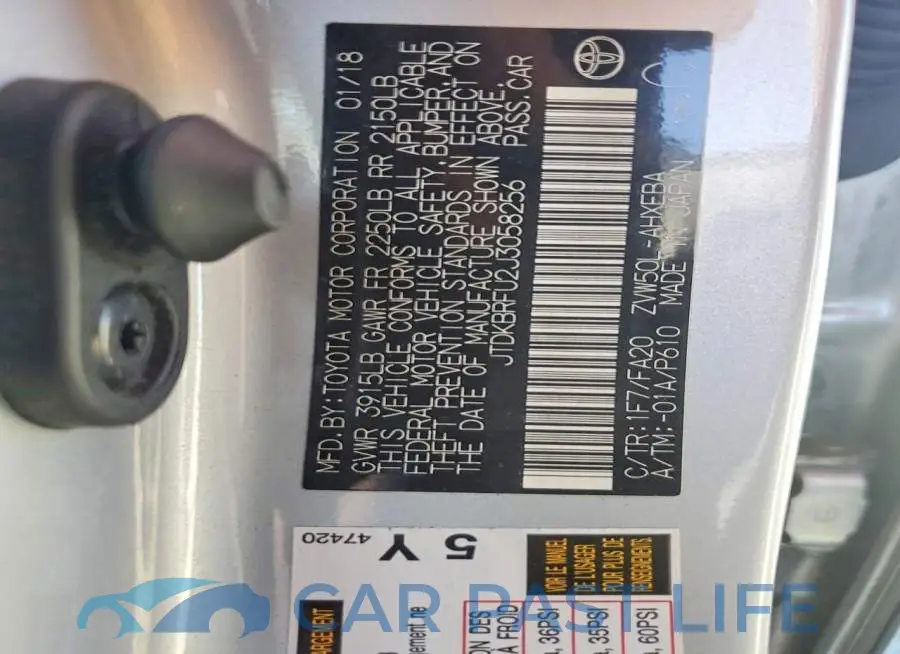 JTDKBRFU2J3058256# 12