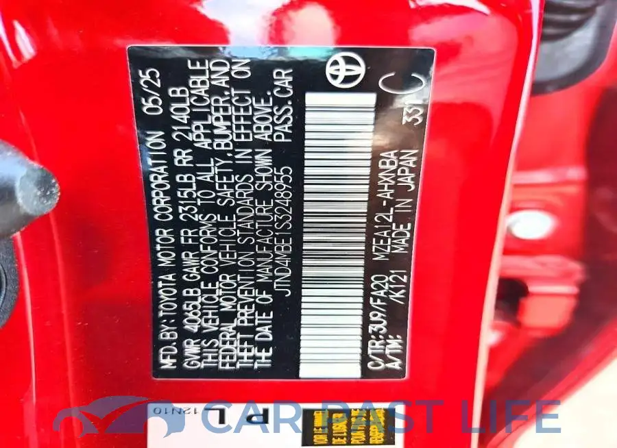 JTND4MBE1S3248955# 12