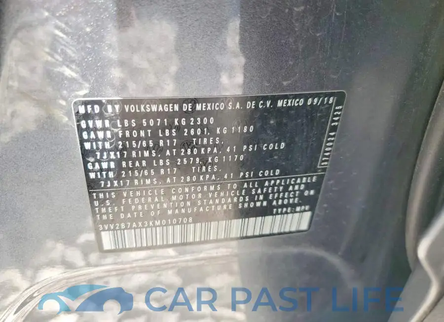 3VV2B7AX3KM010708# 13