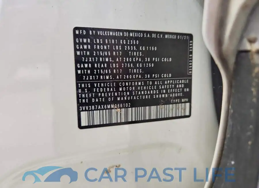 3VV3B7AX6MM066102# 13