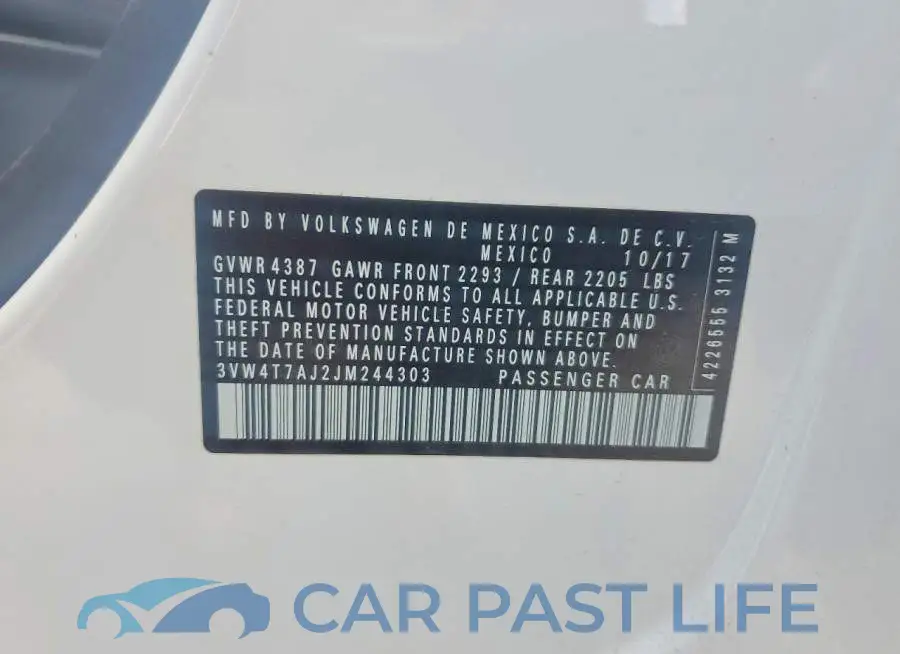 3VW4T7AJ2JM244303# 12