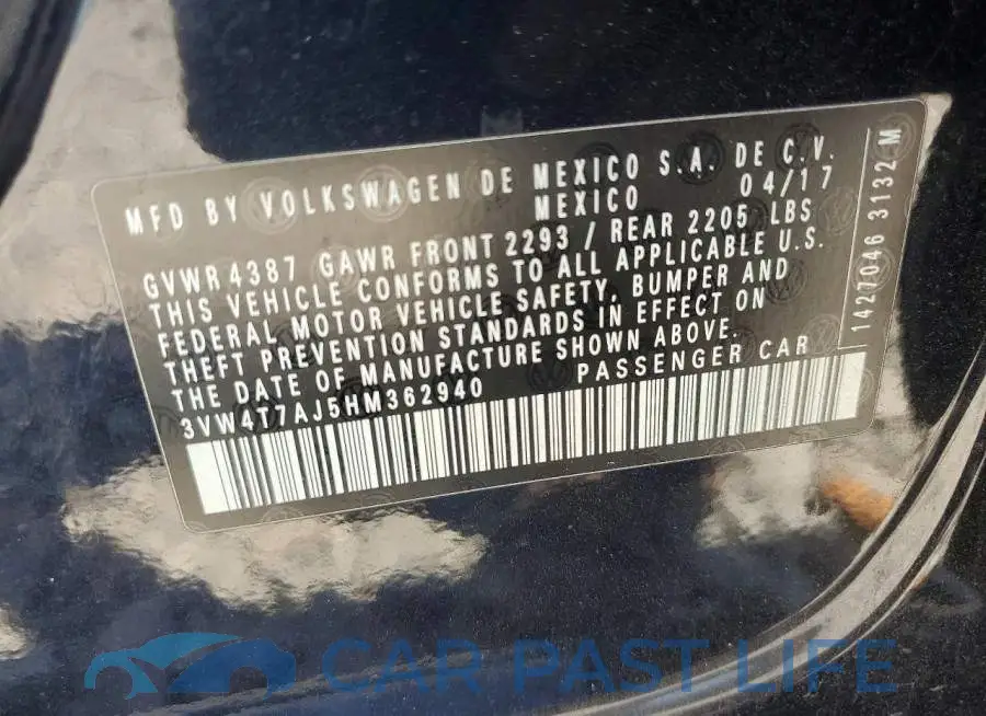 3VW4T7AJ5HM362940# 12