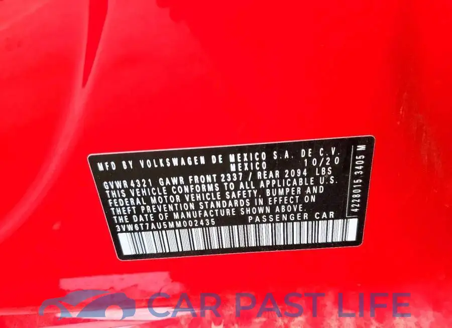 3VW6T7AU5MM002435# 12