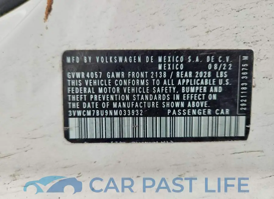 3VWCM7BU9NM033932# 13