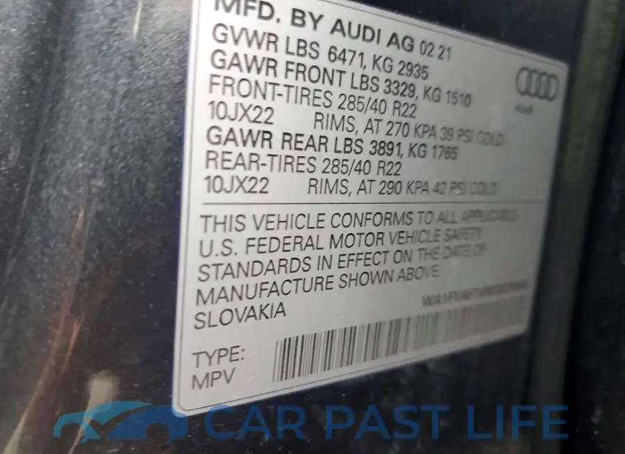 WA1FVAF16MD029884# 13