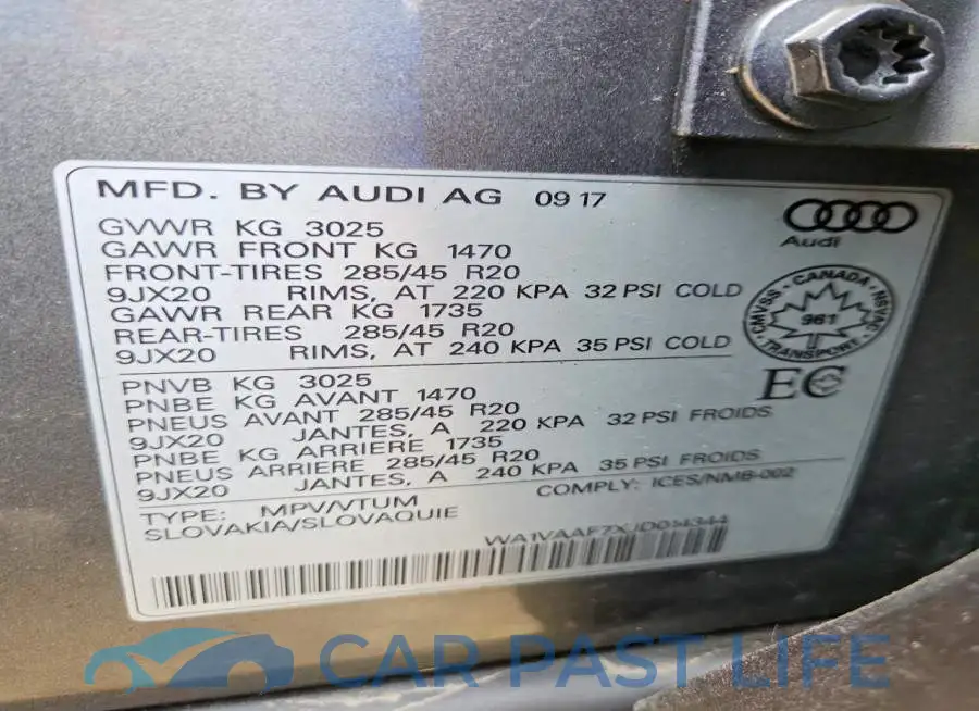 WA1VAAF7XJD014344# 13
