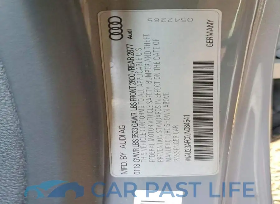 WAU23AFC0JN084541# 12