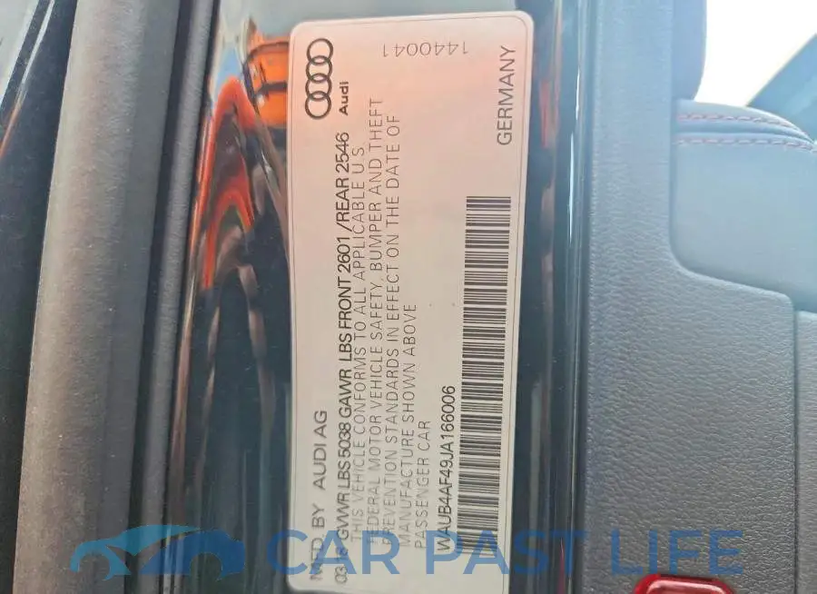 WAUB4AF49JA166006# 12