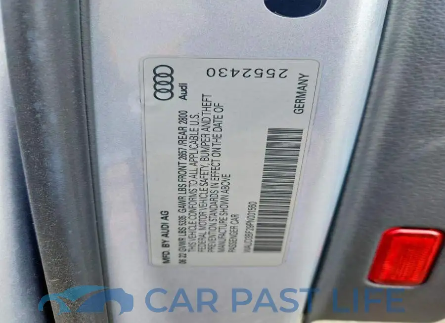 WAUD3BF29PN001560# 12