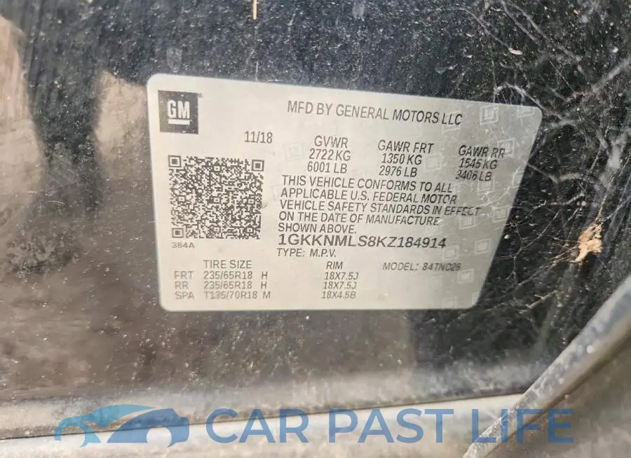 1GKKNMLS8KZ184914# 13