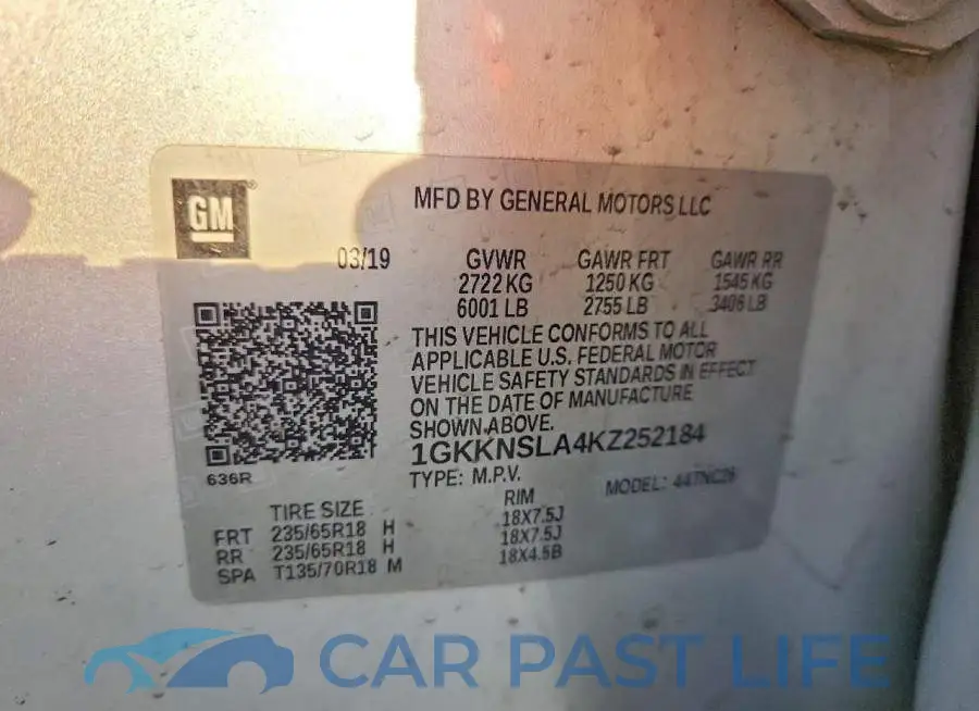 1GKKNSLA4KZ252184# 13