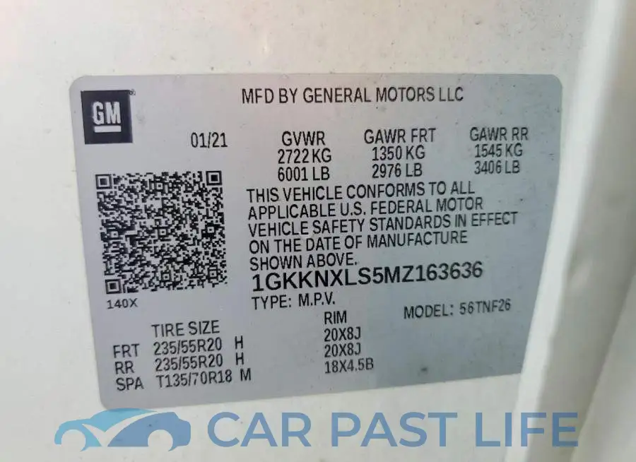 1GKKNXLS5MZ163636# 14