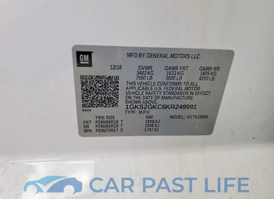 1GKS2GKC6KR249991# 14