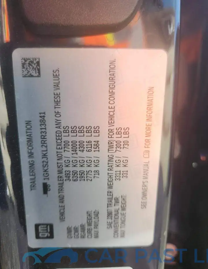 1GKS2JKL2RR313841# 13