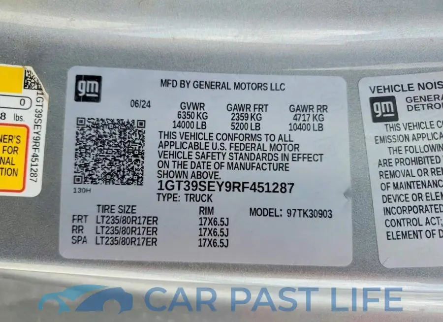 1GT39SEY9RF451287# 12