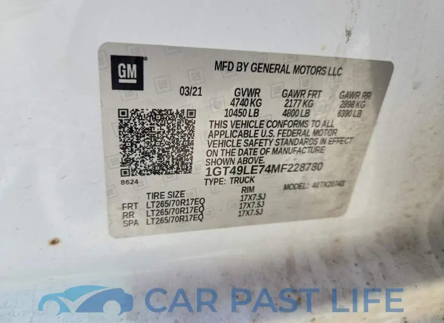 1GT49LE74MF228780# 12