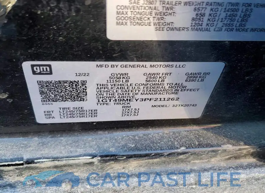 1GT49MEY3PF211262# 12